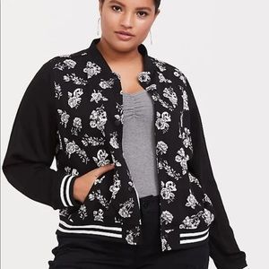 torrid floral skull bomber jacket